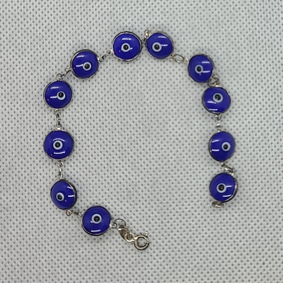 Sterling Silver Evil Eye Bracelet - Picture 3 of 3